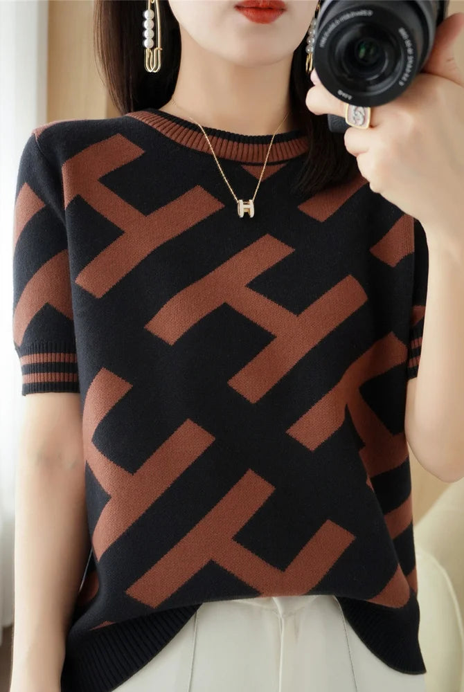 Women's short-sleeved T-shirt from the 100% Cotton Short-Sleeved T-Shirt Women's Summer Knitwear Fashion collection