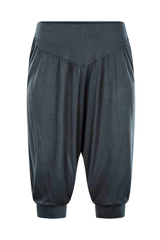 Summer Women Capri Pants Elastic Casual Loose High Waist Bloomers Joggers Sports Fitness Yoga Sweatpants Trousers in dark