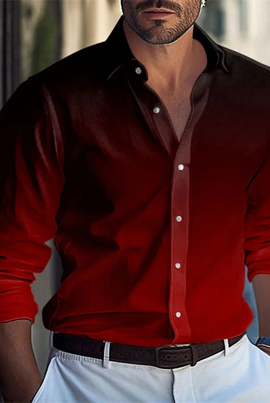 Men's casual shirt series in red, white, and black made of soft fabric, suitable for autumn and winter, available in S-5XL.