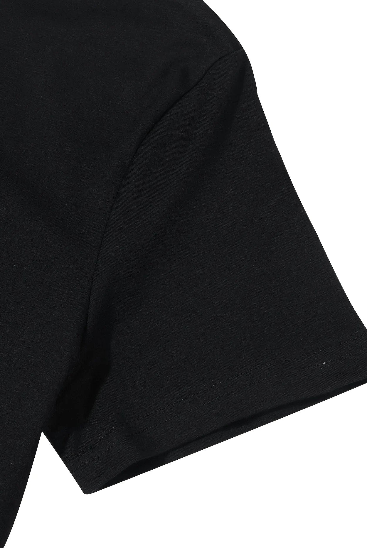 Womens black T-shirt with I'm Not Rude letter print, casual short sleeve round neck top made of soft fabric for everyday wear.