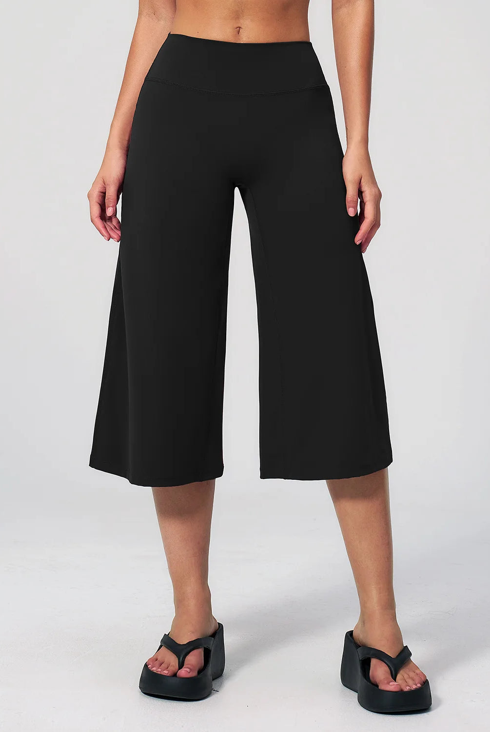 Summer Capri Pants for Women Wide Leg Yoga Cropped Pants with Tummy Control, High Waist, Flare Crop, buttery soft, loose casual fit