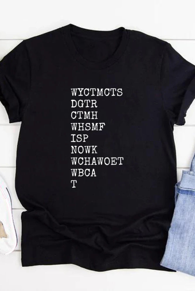 Will You Come To My Cottage This Summer Quote T-Shirt featuring white text on a black cotton short sleeve vintage casual