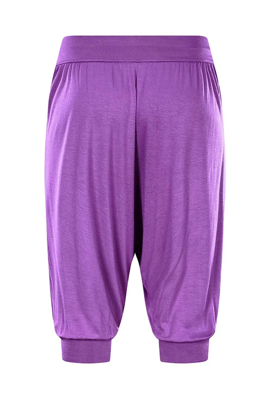 Summer Women Capri Pants Elastic Casual Loose High Waist Bloomers Joggers for sports, fitness, yoga, and casual wear in