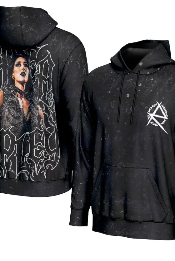 Rhea Ripley Hoodie Merch for women and men, black streetwear sweatshirt with graphic print and logo, Y2K style sportswear, ideal gift.