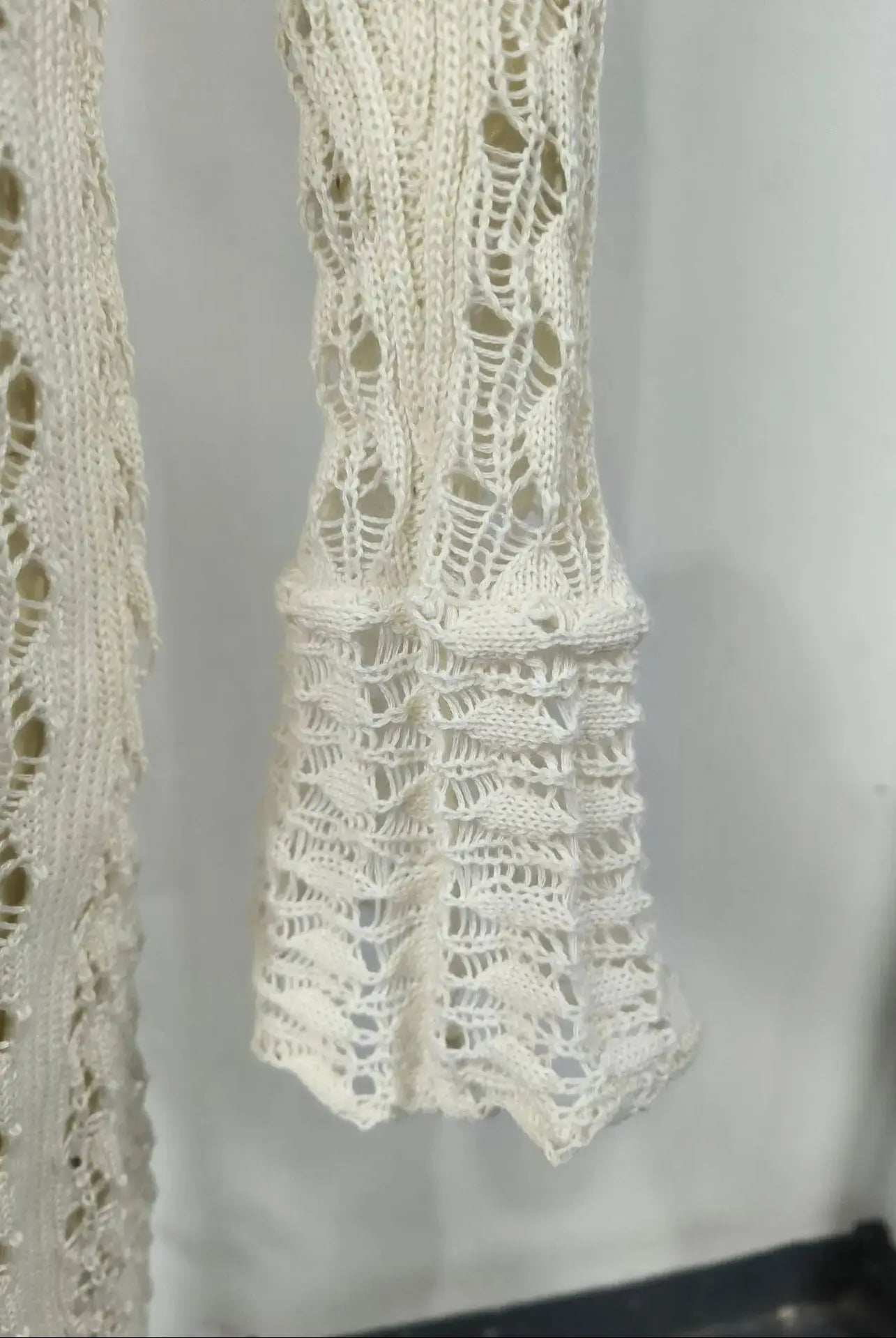 Hollow breasted sweater long dress for women, summer party cover-up, elegant slim split maxi dress, crochet beach robe.