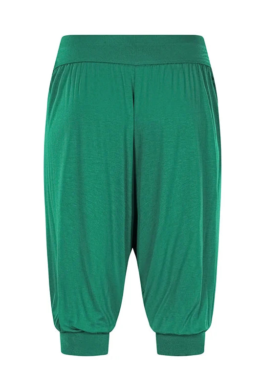 Summer Women Capri Pants Elastic Casual Loose High Waist Bloomers Joggers Sports Fitness Yoga Sweatpants Trousers in green