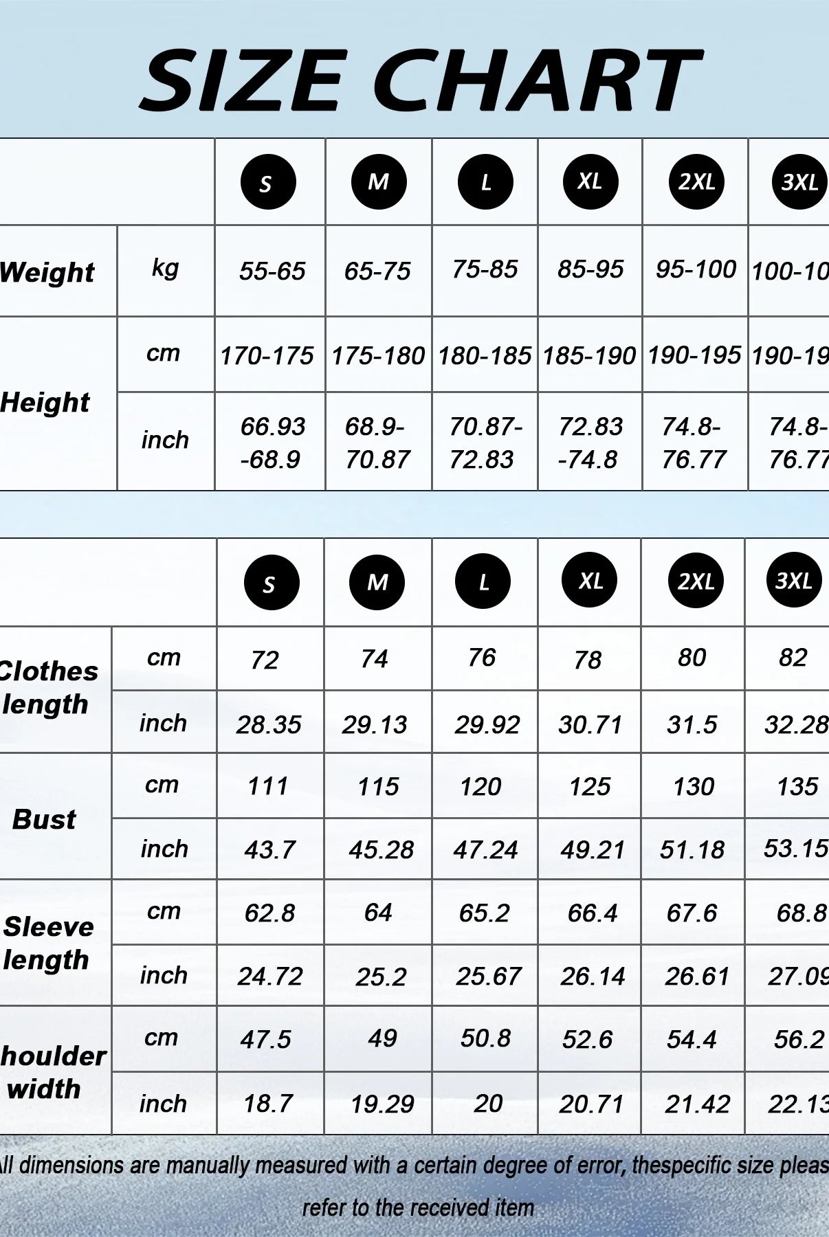 Size chart for Summer Hot Sale Beach Style Men's Long-Sleeved Hood Cotton Linen Solid Color Casual Collar Shirt with