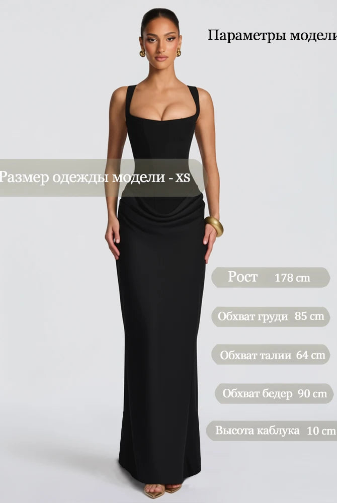 Mingmingxi White Sexy Corset Maxi Dress for women, long black evening gown with fitted bodice and flowing skirt, suitable