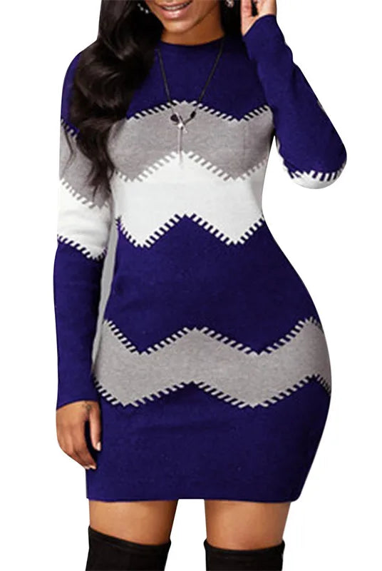 Women elegant patchwork long sleeve warm dress 2022 autumn winter rib knit sweater dress with turtleneck, casual mini length