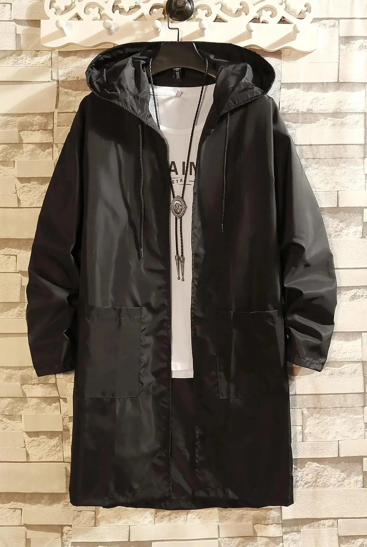 Summer lightweight men's windbreaker outdoor beachwear sun protection long coat casual style thin model for male and female