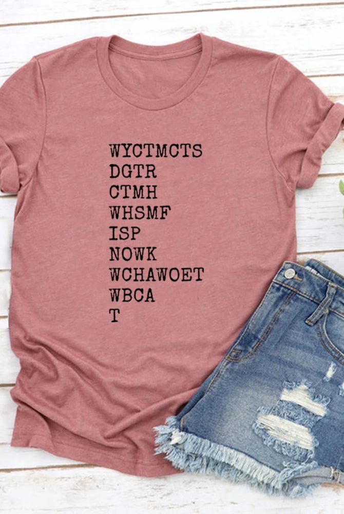 Will You Come To My Cottage This Summer Quote T-Shirt with black text and distressed denim shorts, casual summer unisex