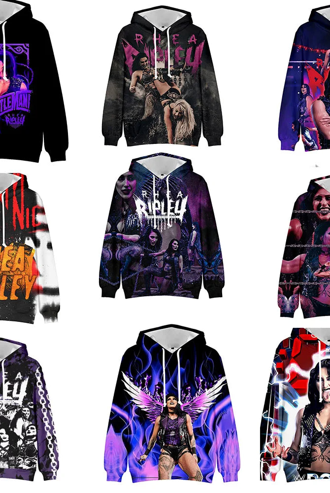 Rhea Ripley Hoodie Merch for women and men featuring bold graphic designs, streetwear style, Y2K influences, and gift options.
