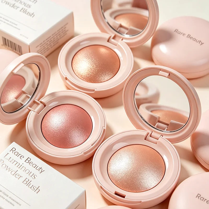 Rare Beauty Fashion Positive long-lasting waterproof fine shimmer highlighter with natural glossy effect in peach, pink, and