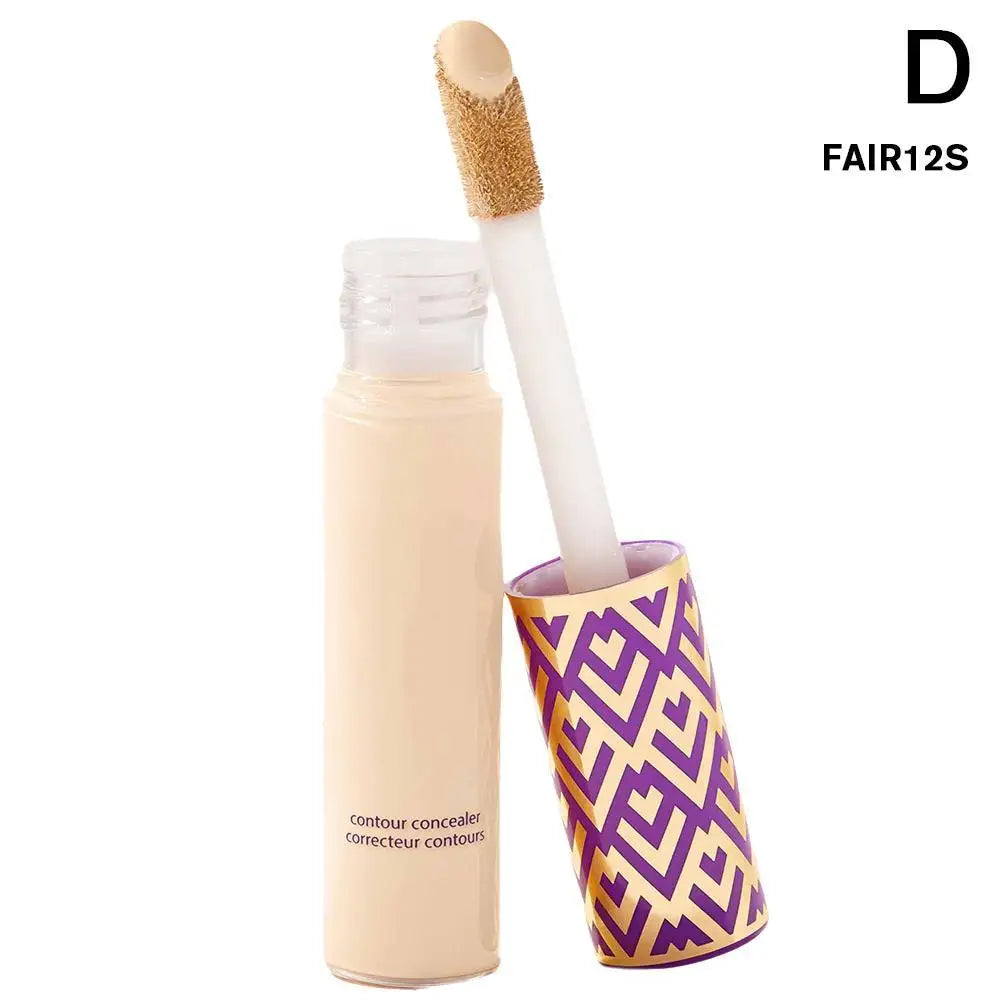 Liquid concealer waterproof oil-control makeup repair foundation for dark circles and acne coverage, beige with purple