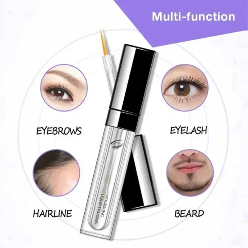 Fast Eyelash Growth Serum 7 Days for eyelashes, eyebrows, hairline, and beard enhancement, featuring a sleek black and