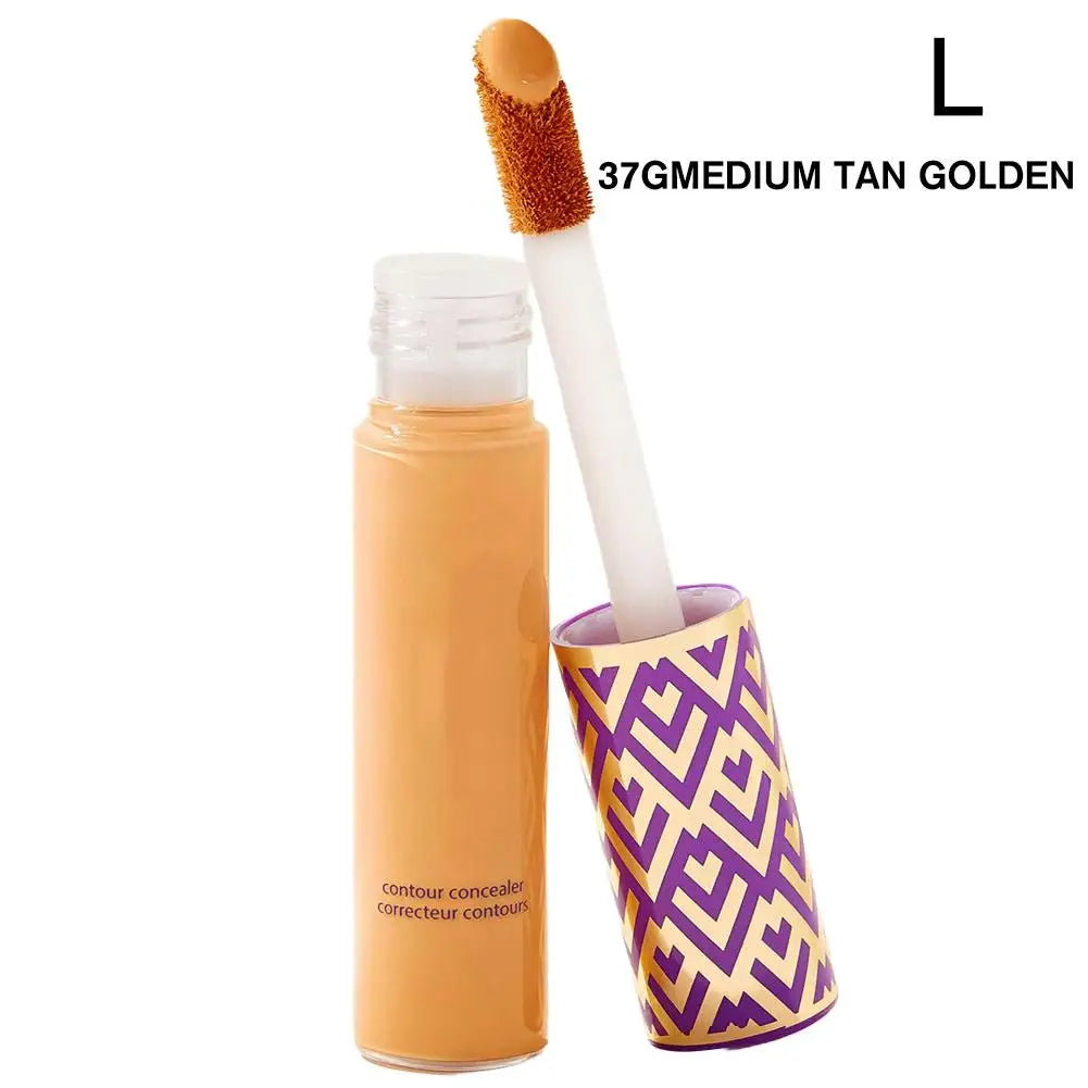 Liquid Concealer Waterproof Oil-Control Make Up Repairing Foundation Cover Dark Circles and Acne, in beige shade with sponge
