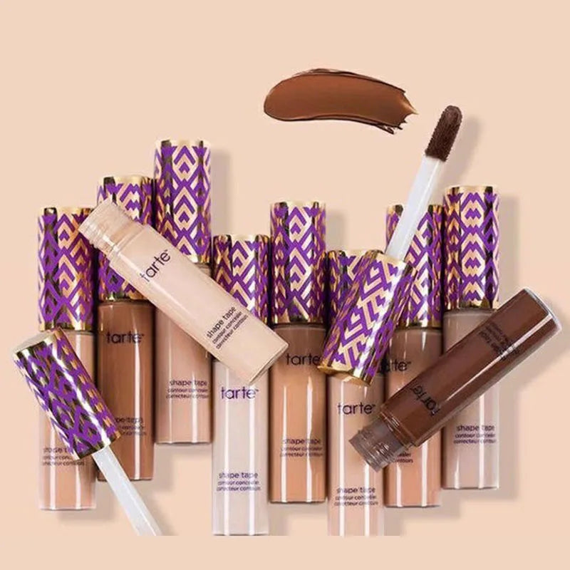 Liquid Concealer Waterproof Oil-Control Make Up Repairing Foundation with purple and gold patterned caps, beige shades, and