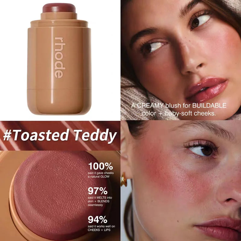 Brand skin Balm Jelly Bean Lip Gloss Spicy Marg Juice Box Pocket Blush Stick non-fading waterproof blusher and moisturizing