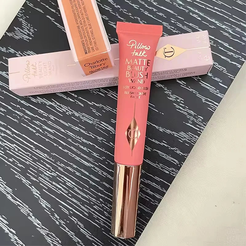 Charlotte Tilbury Pillow Talk Matte Beauty Blush Wand in a pink tube with gold cap, designed for blush and contour