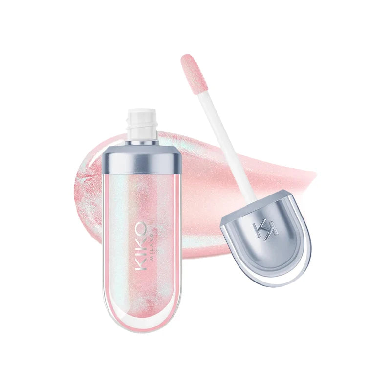 Fashion Kiko 3D Hydra Lip Gloss in pink shimmer, waterproof, long-lasting, moisturizing, colorfast lip makeup with