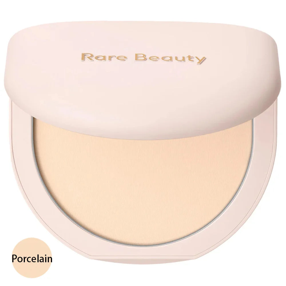 Rare Beauty Stay Genuine Shaded Compact Setting Powder in porcelain shade, soft beige pressed powder for oil control and
