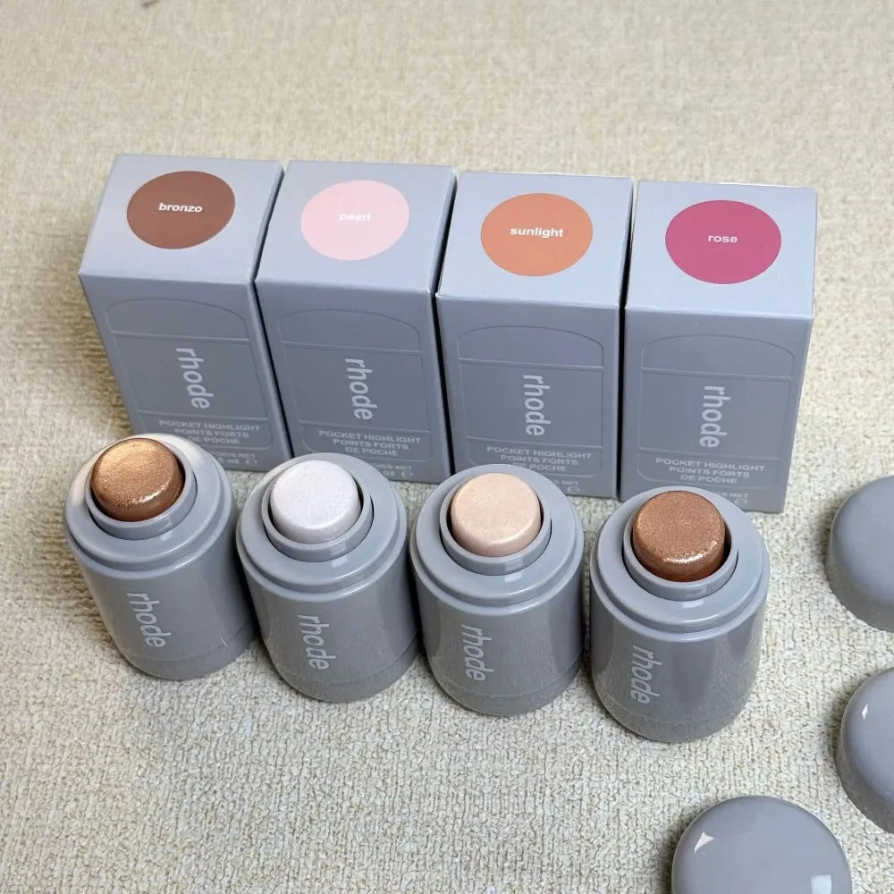 New Fine Glossy Cheekbones and Cheeks four-color brightening Bronzo, Sunlight, Pearl, and Rose Rhode Highlight Stick in