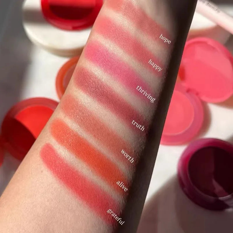 Swatch of Rare Beauty Fashion Positive Long-lasting Waterproof Fine Shimmer Highlighter in shades named Hope, Happy