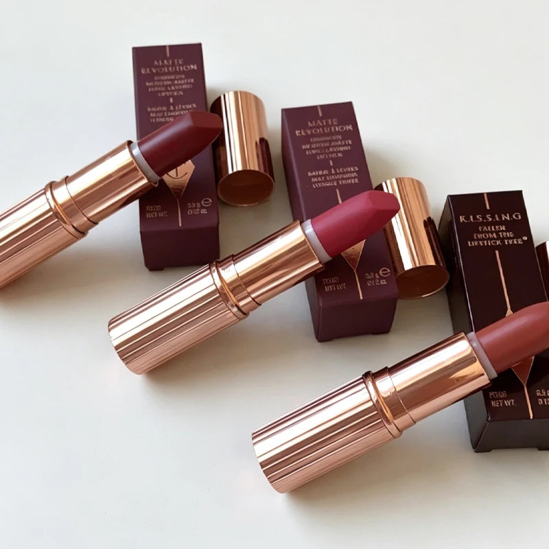 Charlotte Tilbury Makeup Lipstick Walk of No Shame, Graceful Pink, Pillow Talk, and Strawberry Vanilla moisturizing plumping