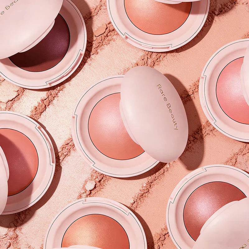 Rare Beauty Positive Light Powder Highlighter Blush Water Light Shimmer Waterproof Long Last Face Illuminator with soft pink