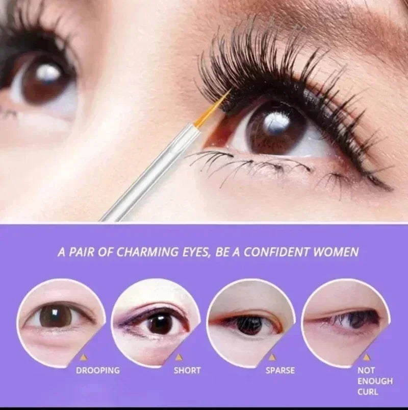 Fast Eyelash Growth Serum 7 Days eyelash and eyebrow growth treatment with precision applicator for thickening and